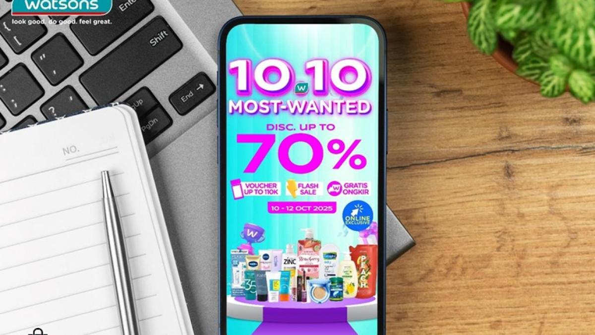 Saatnya berburu diskon besar di Watsons 10.10 Most Wanted, nikmati potongan hingga 70 persen dan gratis ongkir!