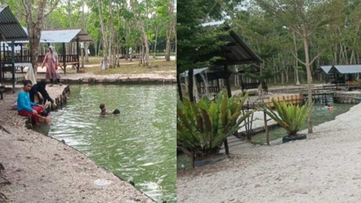 SUNGAI HIJAU - Suasana Sungai Hijau di Kabupaten Kampar, Riau, Sabtu (6/9/2025). Sungai Hijau di Kampar Riau menyajikan sungai yang jernih, adem jauh dari hiruk pikuk perkotaan.