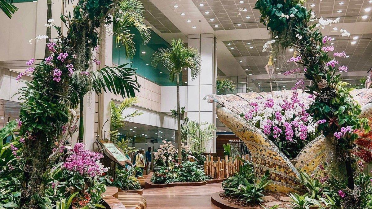 Taman yang ada di Terminal 2 Bandara Changi Singapura