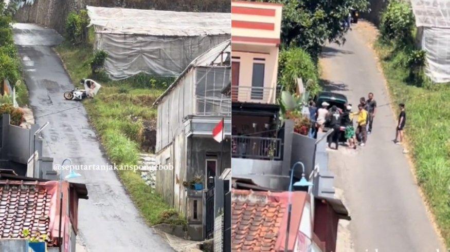 Video Viral Tanjakan Spongebob di Bandung Barat, Sangat Curam & Bikin Banyak Pengendara Terjatuh