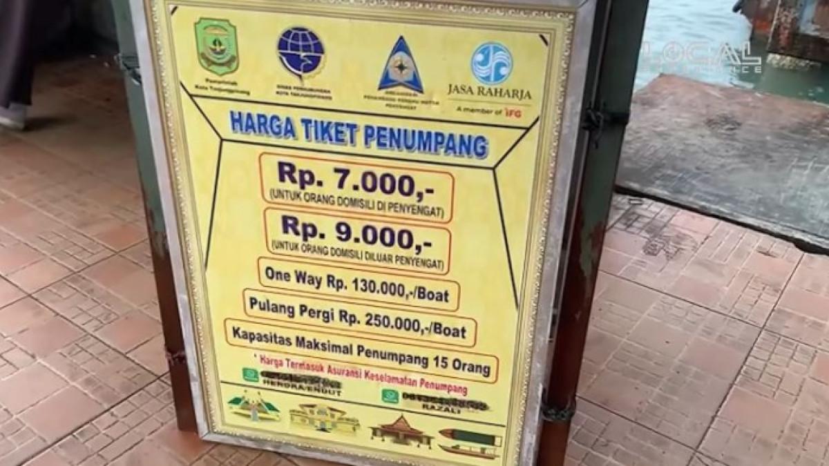 Tarif menyeberang ke Pulau Penyengat Riau.