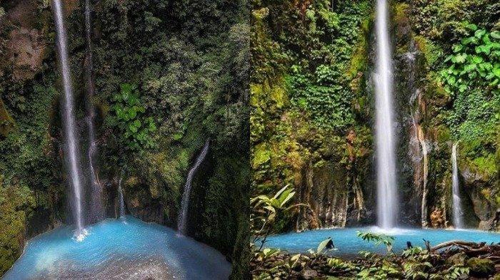 Beginilah Foto-foto Air Terjun Dua Warna di Sumatera Utara yang Terbentuk Secara Alami