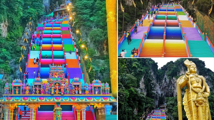 Dibikin Warna-warni Seperti Kampung Jodipan, Batu Caves di Malaysia Justru Tuai Kontroversi