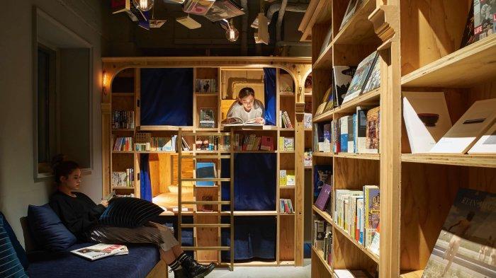 3 Hotel Paling Unik di Osaka Jepang, Book and Bed Tokyo Shinsaibashi Cocok untuk Pecinta Buku