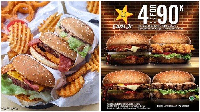 Promo Carl's Jr April 2019 - Beli 4 Burger Hanya Rp 90 Ribu Saja, Cek Syarat dan Ketentuannya