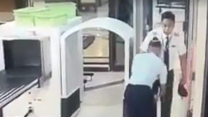 Heboh! Beredar Video Pria Berseragam Diduga Pilot Sempoyongan Saat Lewati Metal Detector Bandara