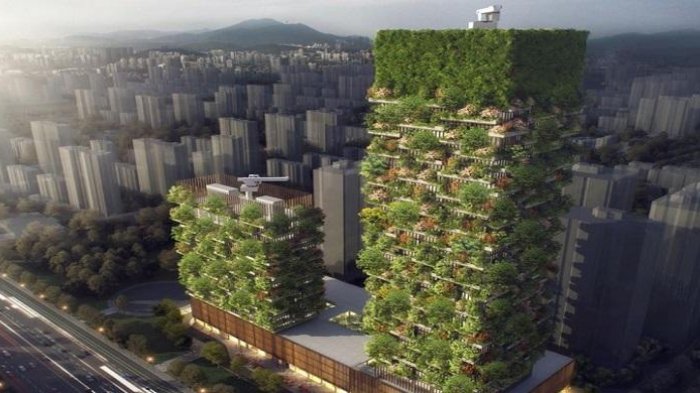 Terancam Polusi, Arsitek Asal Italia Rancang Gedung Pencakar Langit Penuh Tumbuhan di Sini