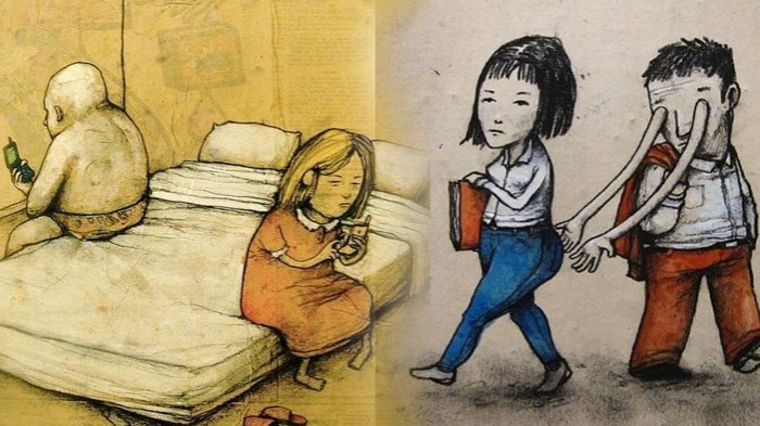 10 Ilustrasi Kreatif Ini Sindir Kehidupan Netizen Zaman Sekarang, Makjleb Banget Maknanya!