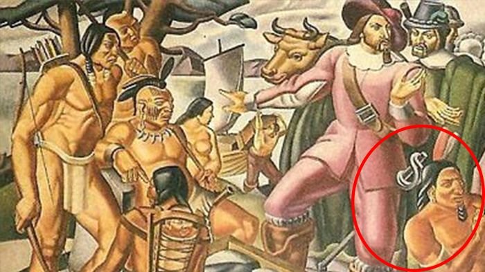 Dibuat Pada 1590, Lukisan Ini Sajikan Pemandangan Ganjil Pribimi Amerika! Lihat Lingkaran Merah