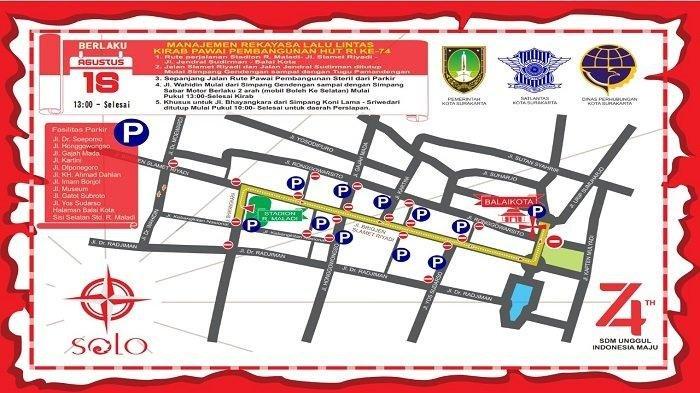 Rekayasa Lalu Lintas dan Titik Parkir Kirab Pawai Pembangunan HUT ke-74 RI di Solo