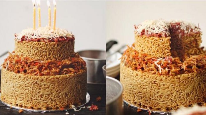 Lagi Heboh! Mantapnya Kue Ulang Tahun dari Indomie Goreng, Mau Pesan? Simak Dulu Harganya