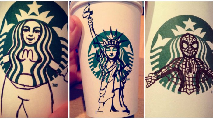 Hadeh! Begini Jadinya Kalau Logo Starbucks Disentuh Tangan-tangan Jahil