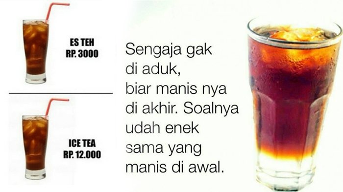 Hampir Setiap Hari Diminum, Siapa Sangka Es Teh Kalau Dijadikan Meme Jadi Sekocak Ini