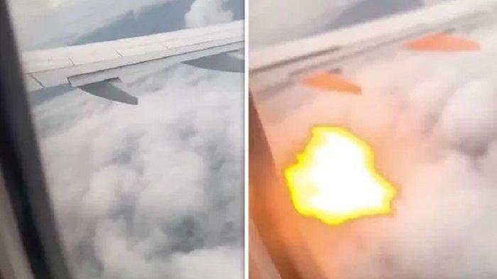Tertangkap Kamera, Mesin Pesawat Terbakar Setelah Tabrak Burung