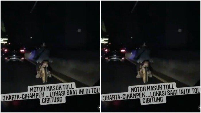 Viral Video Pengendara Sepeda Motor Masuk Tol, Kendaraan Tak Dilengkapi Lampu Rem dan Pelat Nomor