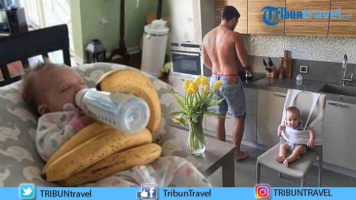 Potret Orang Tua Milenial Nih! Cara Menjaga Bayinya Unik Bin Nyentrik, Nomor 7 Cerdik Banget