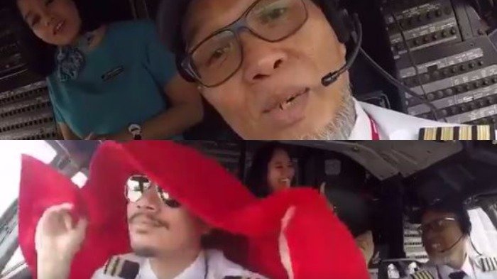 Aksi Kocak Pilot Rayu Pramugari dengan Pantun, Lihat Reaksi Co-Pilot, Netizen: Pencet Lagi Bang!