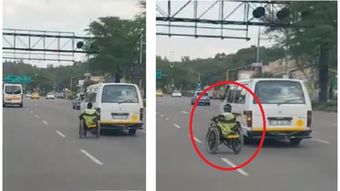 Pria Berkursi Roda Nekat Buntuti Mobil di Tengah Jalan Raya, Perhatikan Caranya Pindah Jalur