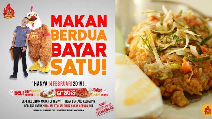 Promo Valentine Geprek Bensu - Makan Berdua Bayar Satu, Lihat Syarat dan Ketentuannya