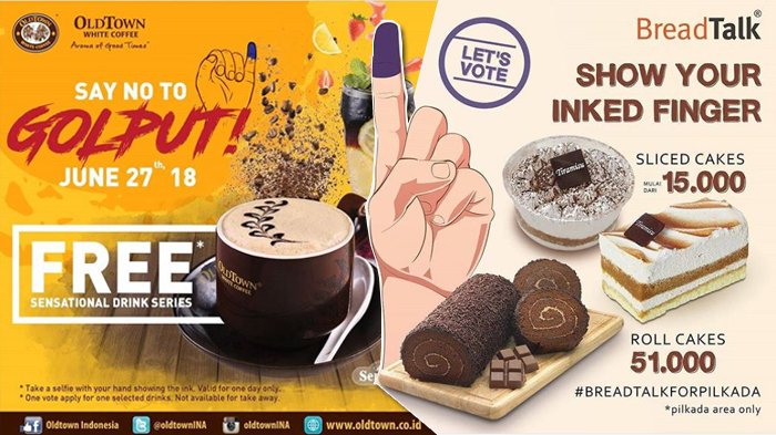 Tunjukkan Tinta di Jarimu, Nikmati 5 Promo Pilkada dari Breadtalk hingga Bandar Djakarta
