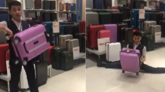 Viral, Cara Promosi Sales Koper di Filipina Ini Benar-benar Tarik Perhatian Pembeli, Lihat Videonya