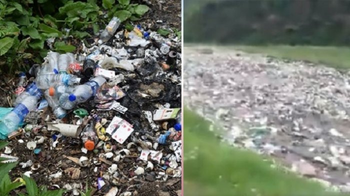Diguyur Hujan Beberapa Menit, Sungai di Himalaya Terlihat Penuh dengan Plastik dan Sampah