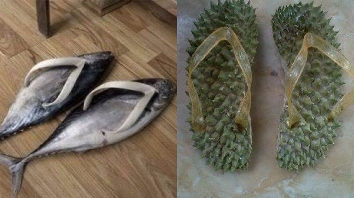 7 Sandal dengan Desain Paling Aneh Sepanjang Masa! Berani Pakai Sandal Kulit Durian?