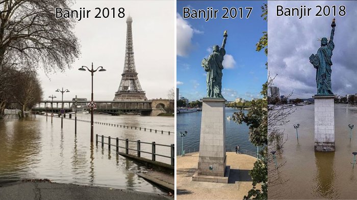 Paris Banjir Lagi! Sungai Seine Kembali Meluap, Begini Keadaan di Sekitar Menara Eiffel