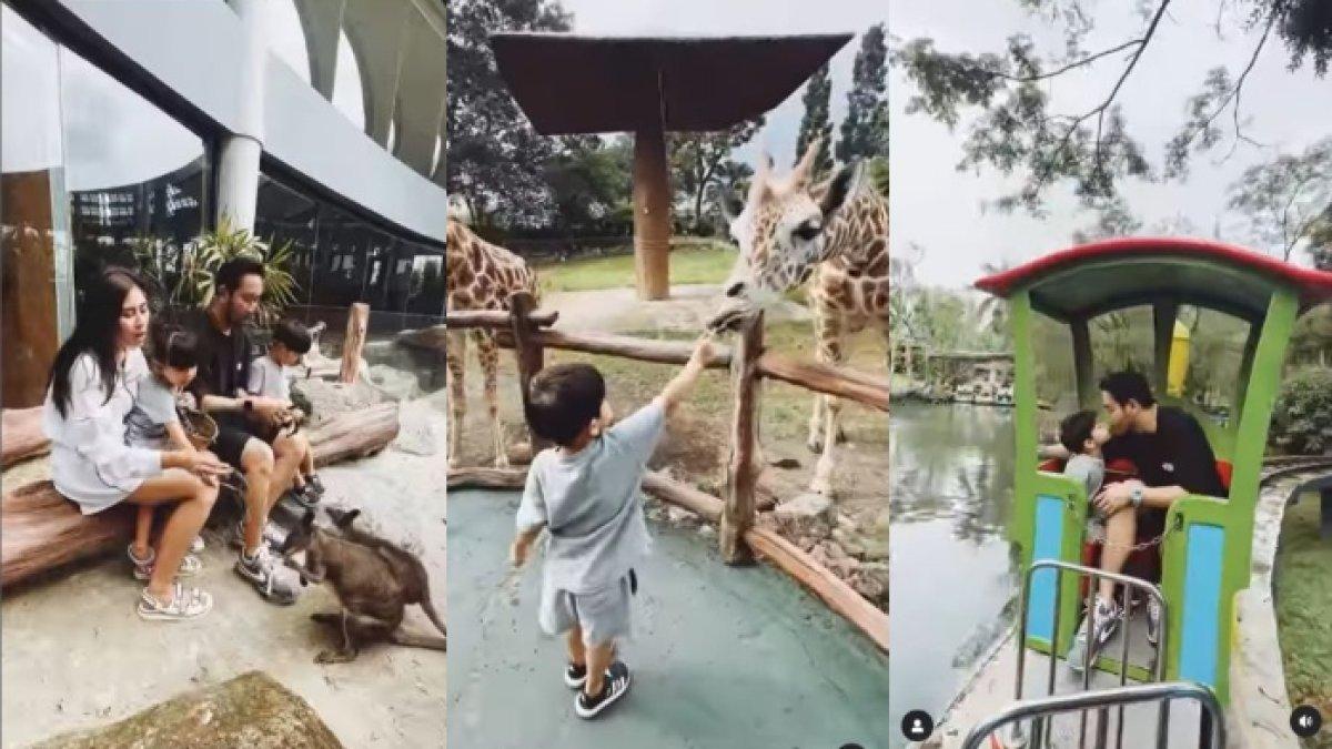 Momen Syahnaz Sadiqah & Jeje Govinda Staycation Bareng Anak, Nginap di Hotel Bertema Kebun Binatang