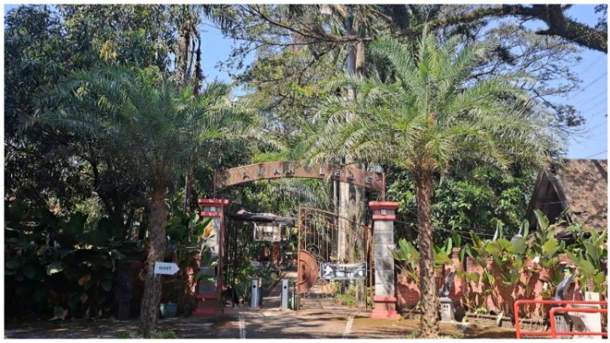 Suasana destinasi wisata keluarga Taman Lele Semarang yang rindang dan menyejukan.