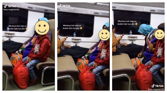 Viral Video Penumpang Kereta Naikkan Kaki ke Kursi Kosong untuk Selonjoran Banjir Kritik Warganet