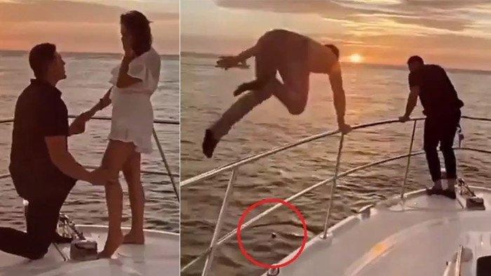 Viral di Medsos, Video Lamar Kekasih di Kapal Pesiar, Cincin Justru Dilempar Teman ke Laut