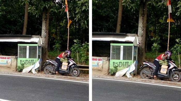 Viral Media Sosial - Foto Wanita Tertidur di Tepi Jalan Ini Banjir Pujian, Begini Alasannya
