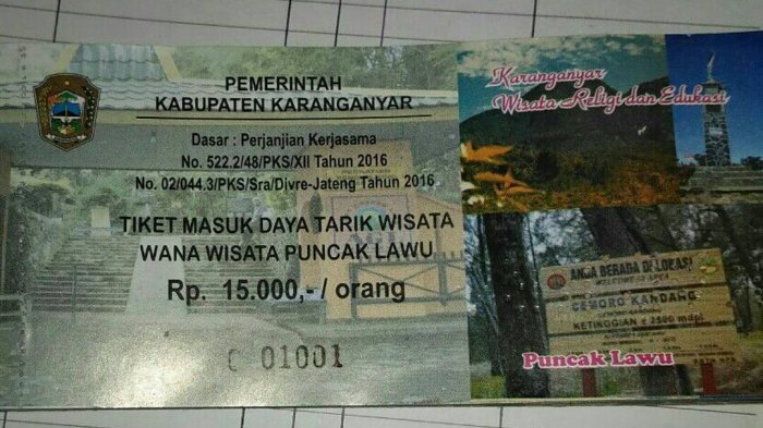 Gagal Paham! Lihat Tiket Masuk Gunung Lawu Sekali Lagi, Bisakah Temukan Hal Konyol di Dalamnya?
