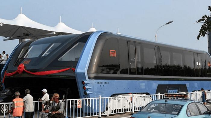 Transit Elevated Bus - Wow! Transportasi Canggih China Ini Atasi Kemacetan