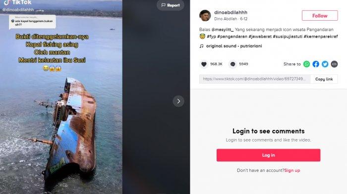 Viral di Medsos, Video Bangkai Kapal FV Viking yang Ditenggelamkan Susi Pudjiastuti di Pangandaran