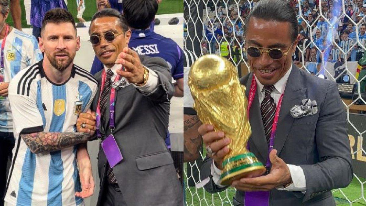Viral Aksi Koki Salt Bae Ganggu Lionel Messi, Minta Selfie Bareng & Ikut Pegang Trofi Piala Dunia