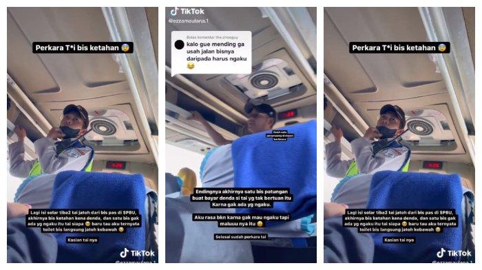 Viral Bus Ditahan di SPBU Gara-gara Penumpang BAB Kotorannya Jatuh, Berakhir Patungan Bayar Denda