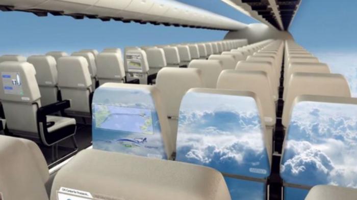 Windowless Airplane - Wow, Pesawat Ini Nggak Punya Jendela dan Dindingnya Transparan
