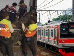 Petugas-menyingkirkan-kawat-kasur-dari-rel-di-Stasiun-Pondok-Ranji-kiri-Ilustrasi-KRL-kanan.jpg