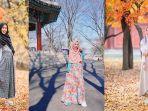 Tampil Feminin Saat Traveling dengan 3 Model Rok Hijab Syar'i ala Anisa Rahma Eks Cherrybelle