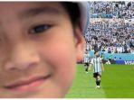Senyum Rafathar Foto Bareng Lionel Messi Meski dari Jauh, Impiannya Terwujud di Stadion Lusail