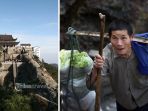Porter Tua Ini Mendaki 8 Jam Sehari Dengan Beban 70 Kg, di Gunung Suci China, Pantaskah Upahnya?
