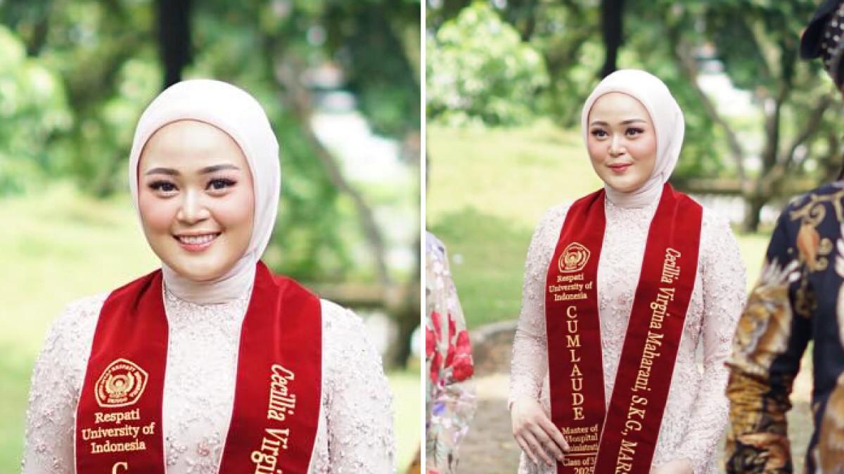 ANAK LIMBAD WISUDA - Cecilia Gina wisuda S2 ditemani Limbad dan Susi Indrawati.