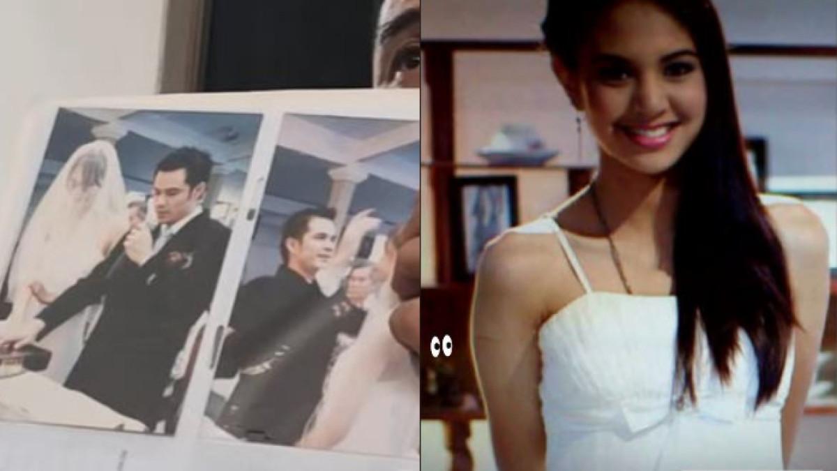 KEMIRIPAN FOTO - Aurelie Moeremans posting foto lawas pakai dress putih. Busana tersebut ternyata mirip dengan foto gaun pengantin yang dipamerkan Roby Tremonti.