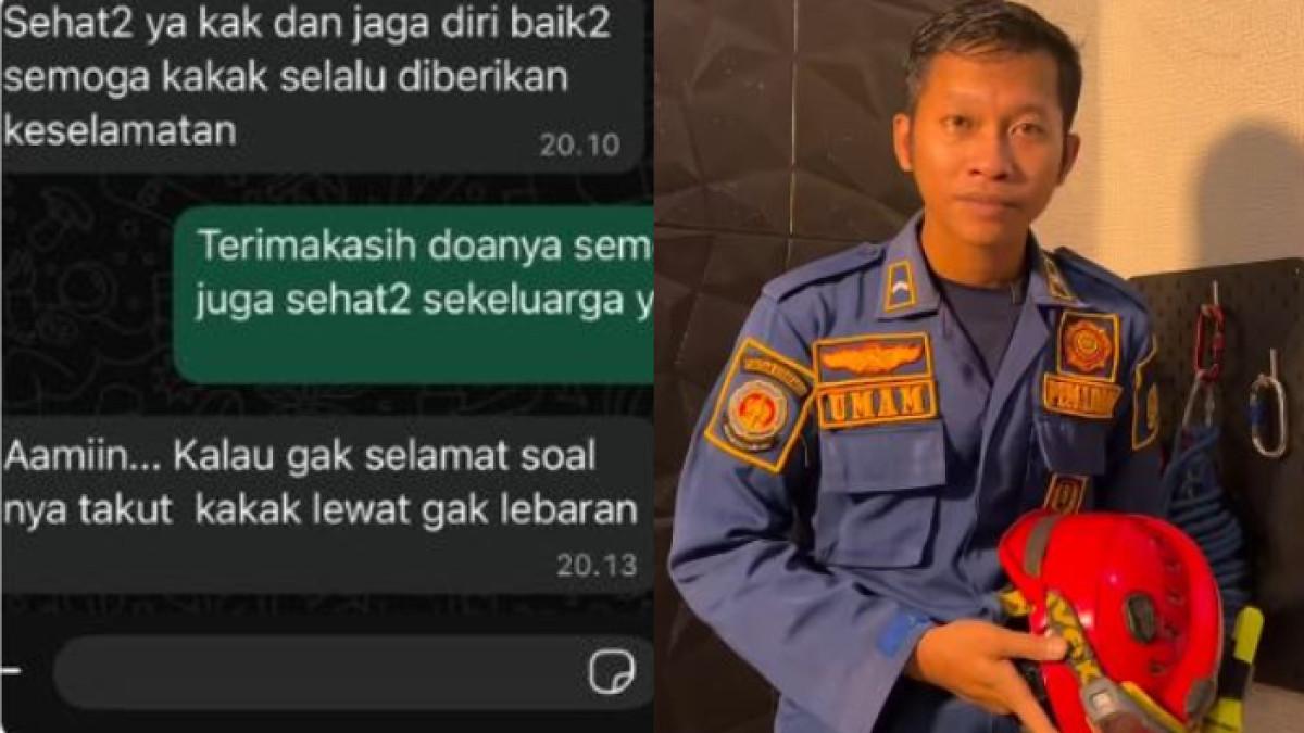 DITEROR IMBAS HELM - Damkar Khairul Umam diteror buntut buat konten tentang penggunaan helm. Ia pun memperlihatkan isi ancaman yang masuk ke WhatsApp.