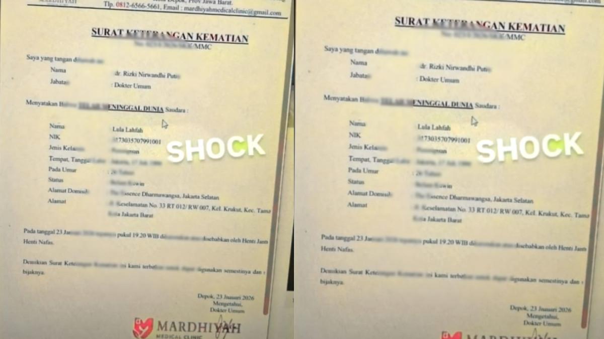 LULA LAHFAH MENINGGAL - Dokumen medis Lula Lahfah akhirnya muncul ke publik dan menjadi jawaban atas simpang siur yang beredar.