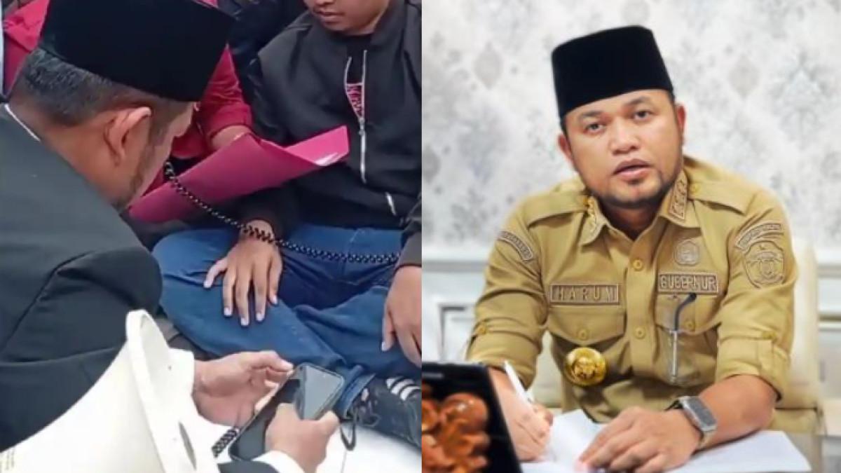 DEMO GUBERNUR KALTIM - Sebuah tangkapan layar video yang menampilkan Gubernur Kalimantan Timur, Rudy Mas'ud, kembali viral di media sosial. Video tersebut diduga merupakan rekaman lama yang memperlihatkan momen saat dirinya ditegur mahasiswa karena terlihat memainkan ponsel di tengah aksi demonstrasi.