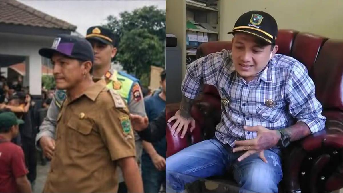 KADES HOHO DIKEROYOK - Hoho Alkaff, kades bertato asal Banjarnegara menjadi korban pengeroyokan saat aksi unjuk rasa ratusan anggota LSM di Balai Desa Purwasaba, Banjarnegara berujung ricuh.