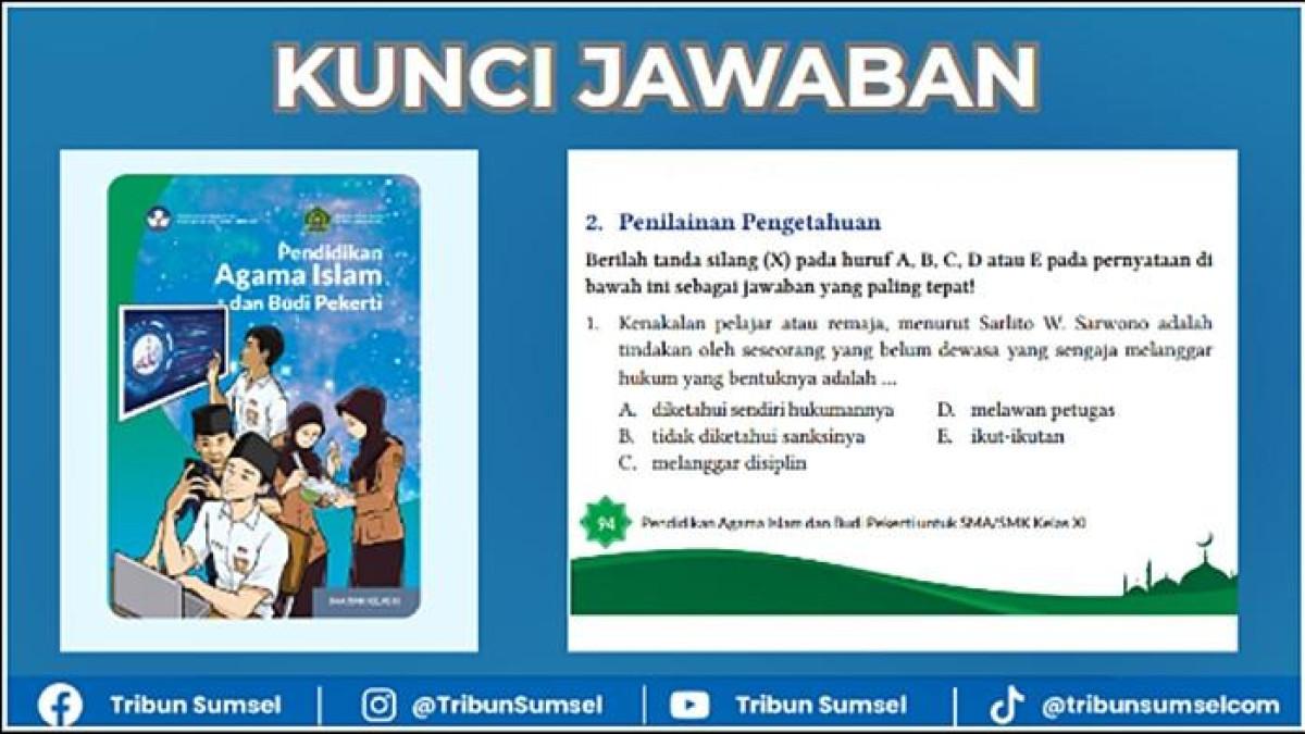 ILUSTRASI KUNCI JAWABAN - Kunci Jawaban Agama Islam Kelas 11 Semester 1 Halaman 94 Kurikulum Merdeka. Soal pada buku Pendidikan Agama Islam dan Budi Pekerti untuk SMA/SMK Kelas XI Edisi 1, penulis Abd. Rahman, Hery Nugroho. (KemendikbudRistek tahun 2022)